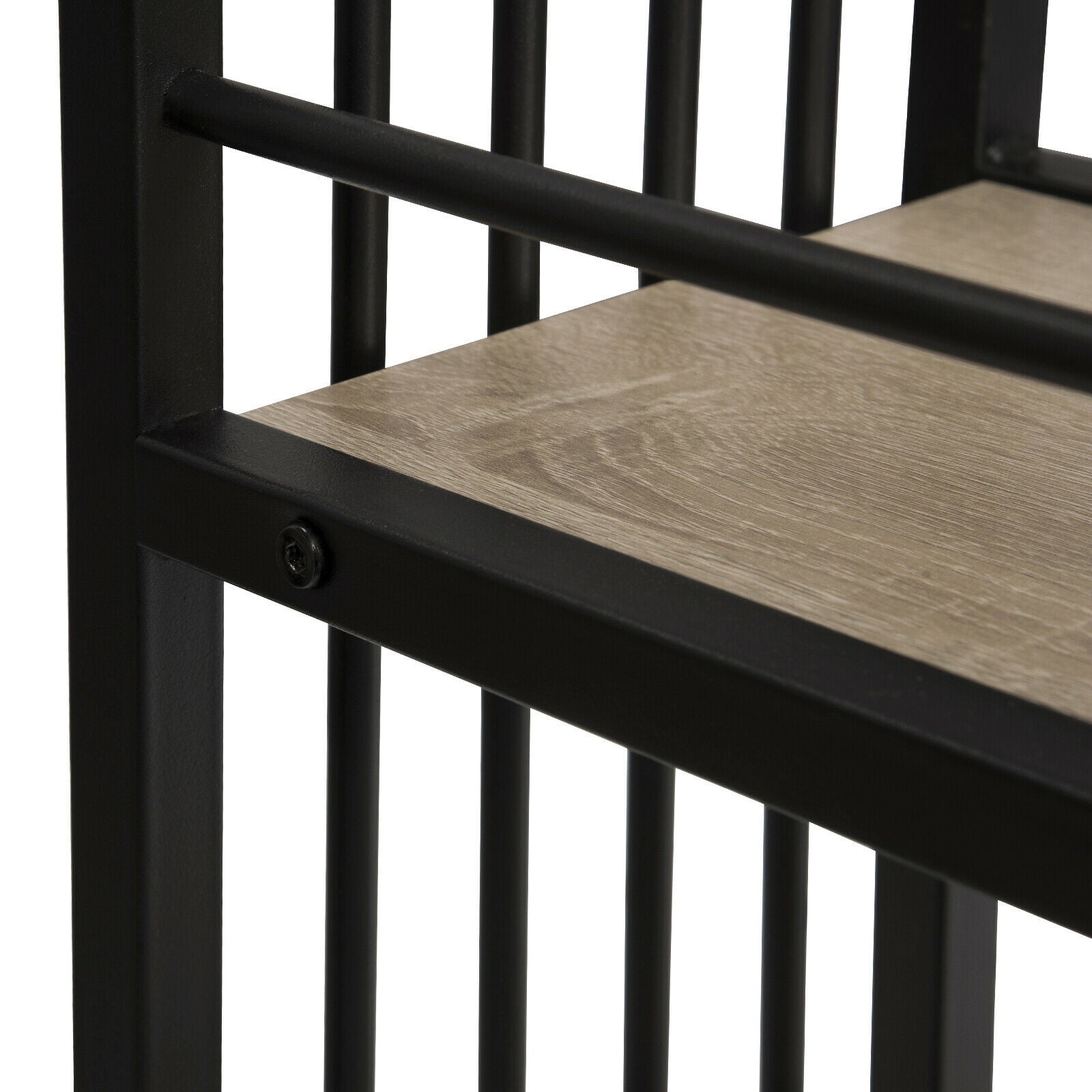 Bar Table Bistro Table with Storage Shelves MDF Metal Breakfast Dining Kitchen