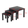 Nest of 3 Coffee Table Side Nested Table Living Room Furniture Black