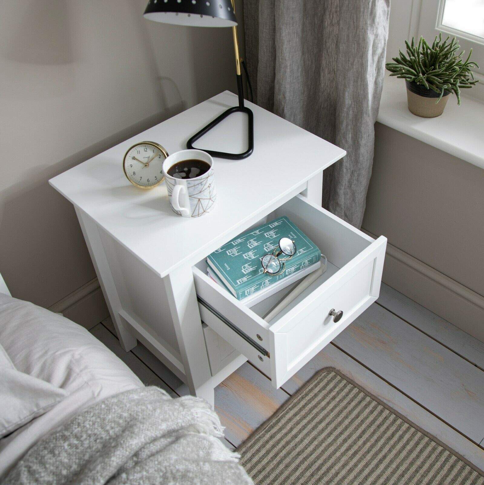 Bedside Chest Side Table with Drawers Cabinet