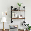 2 Tiers Industrial Floating Iron Pipe Shelf Retro DIY Wall Mounted Bracket