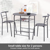 Grey 3PC Dining Table 2 Chairs Set for Kitchen Dining Room Furniture Steel Frame