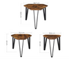 Industrial Nest Tables Vintage Room Furniture Side End Table Set 3 Rustic Metal