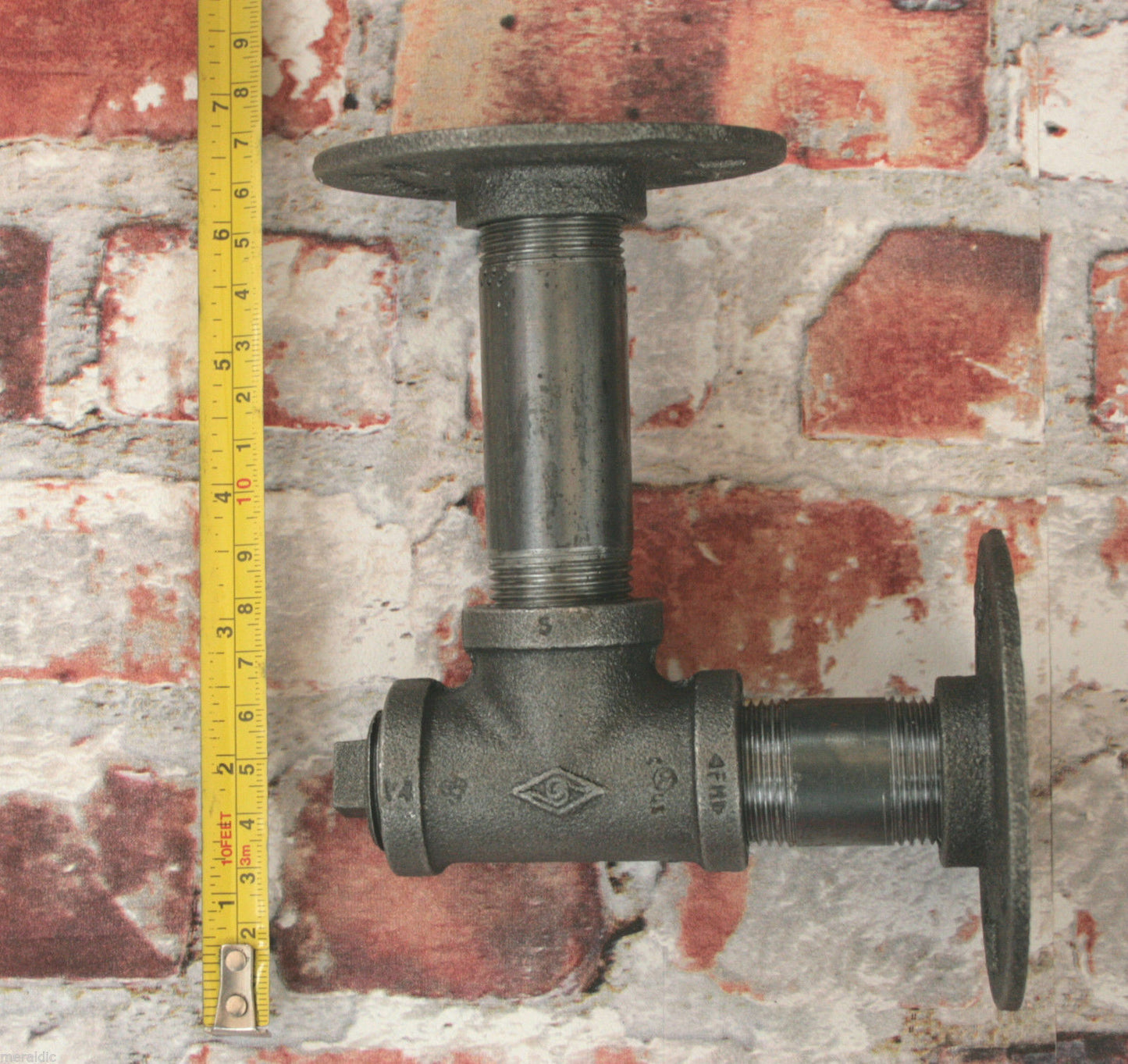 Industrial Steel Pipe Shelf Bracket Holder DIY 1 Pair Tee Nut Style