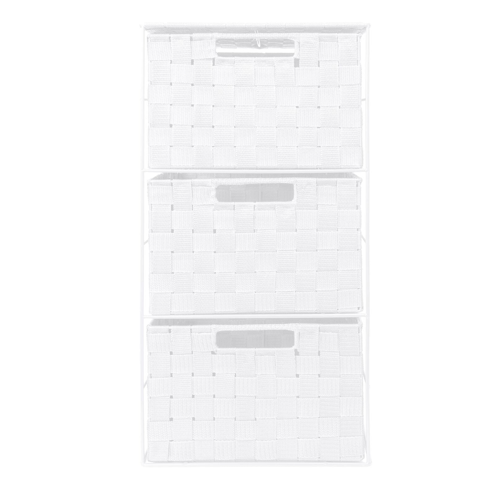 3 Drawer Storage Cabinet for Bedroom, Bathroom Unit, White-L30.5 x W30.5 x H61cm