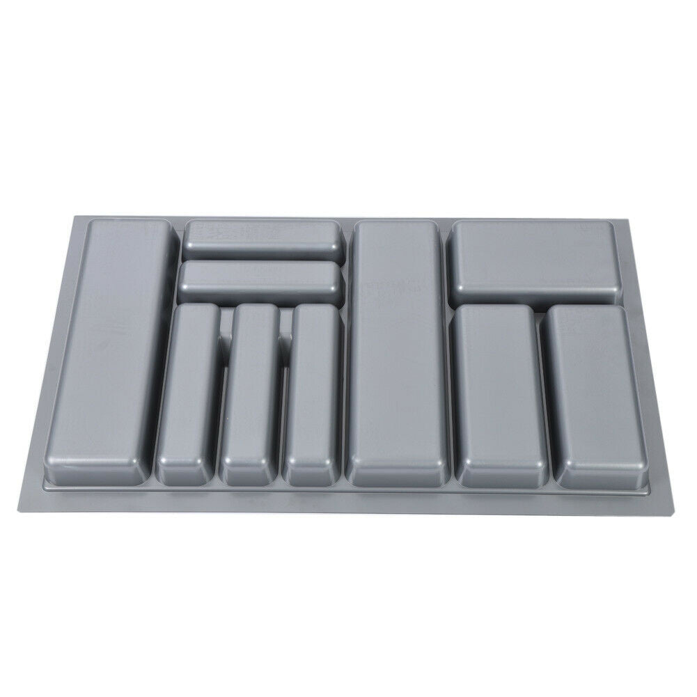CUTLERY TRAY INSERT KITCHEN DRAWER QUALITY ABS BOX ORGANISER STORAGE GREY