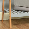 Grey Wooden Clothes Rail Hanging Garment Rack Stand Shoe Storage Shelf