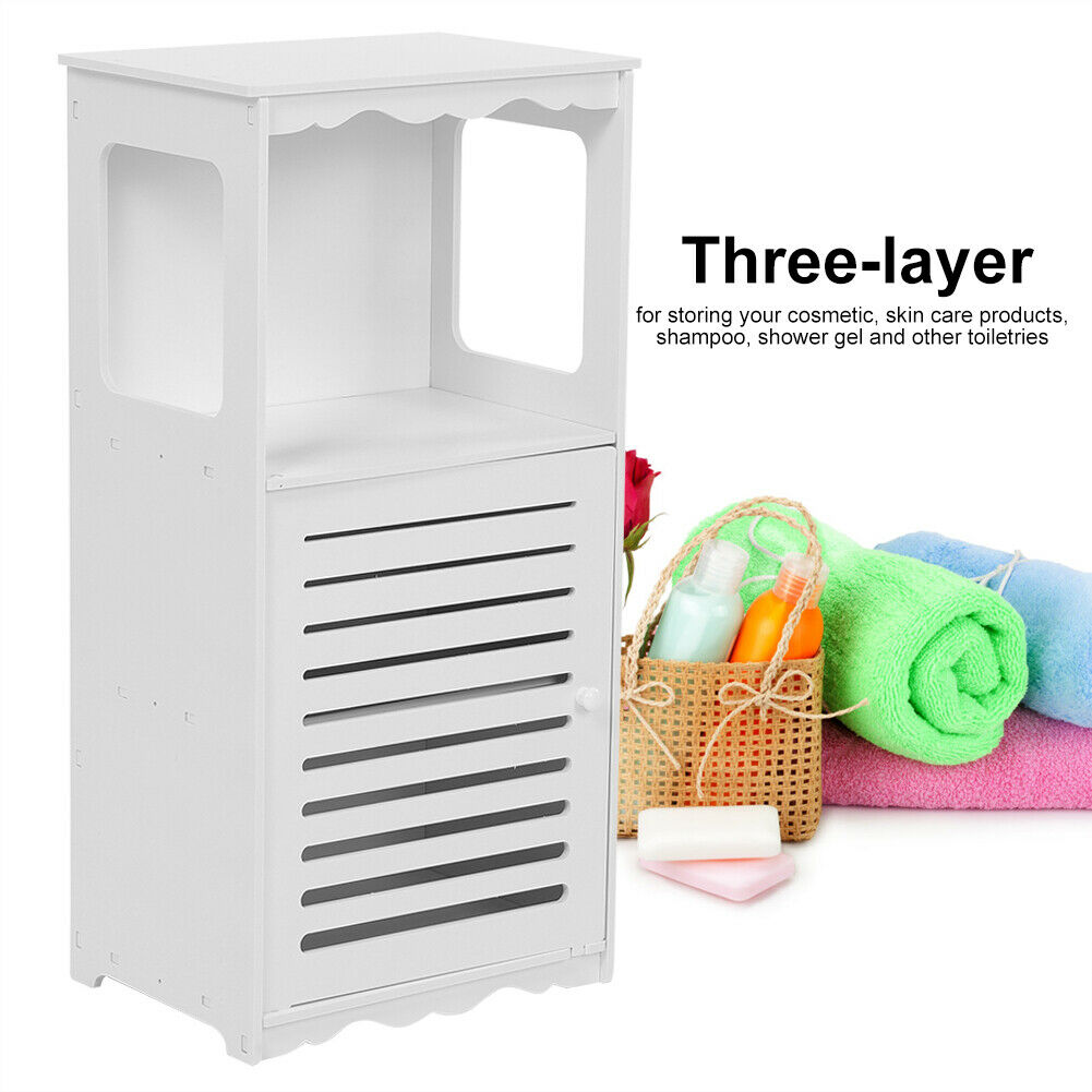 Modern Bathroom Furniture Cabinet Wood Corner Shelf Cupboard Storage Unit 80cm