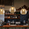 Vintage Smoked Gold Glass Shade Chandelier Pendant Ceiling Home Pub Diner Lights