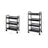 3/4 Tier Rolling Cart Kitchen Bathroom Storage Trolley Rack Metal Mesh Shelf