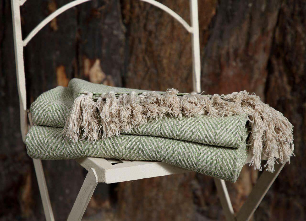 Luxury Reversible Super Soft Cotton Diamond Lrg Throw For Sofa Bed, 150 x 200cm