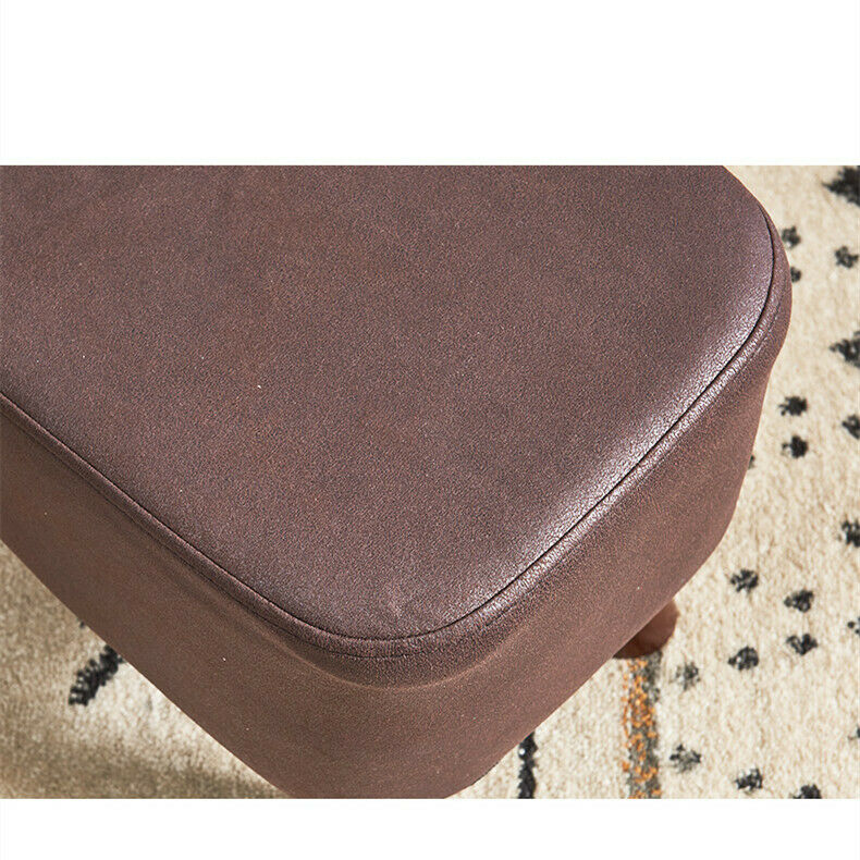 Small Footstools Ottoman Leather Foot Stool Rectangle Footrest Padded Seat Brown
