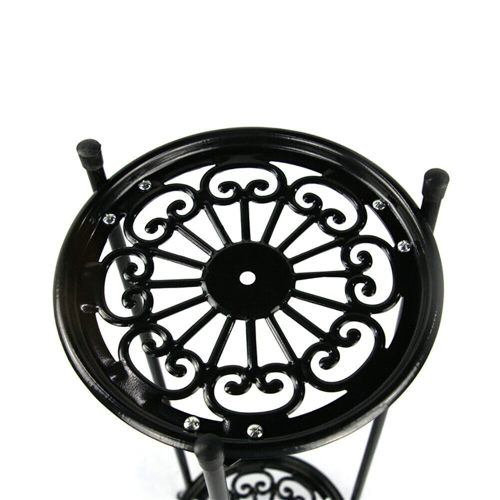 Plant Stand 2 Tier Metal Flower Pots Holder Rack Display Shelf Indoor Outdoor