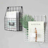 Simple Style Wire Magazine Newspaper Basket Wall Mounted Post Storage Rack Black