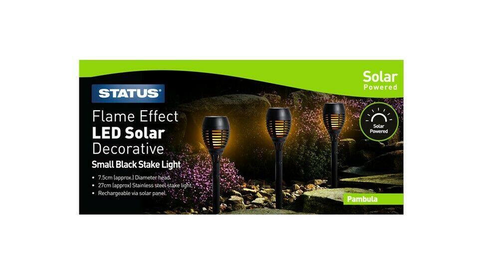 3 6PK Solar LED Garden Lights Stake Post Patio Path Outdoor Fire Flame Lighting