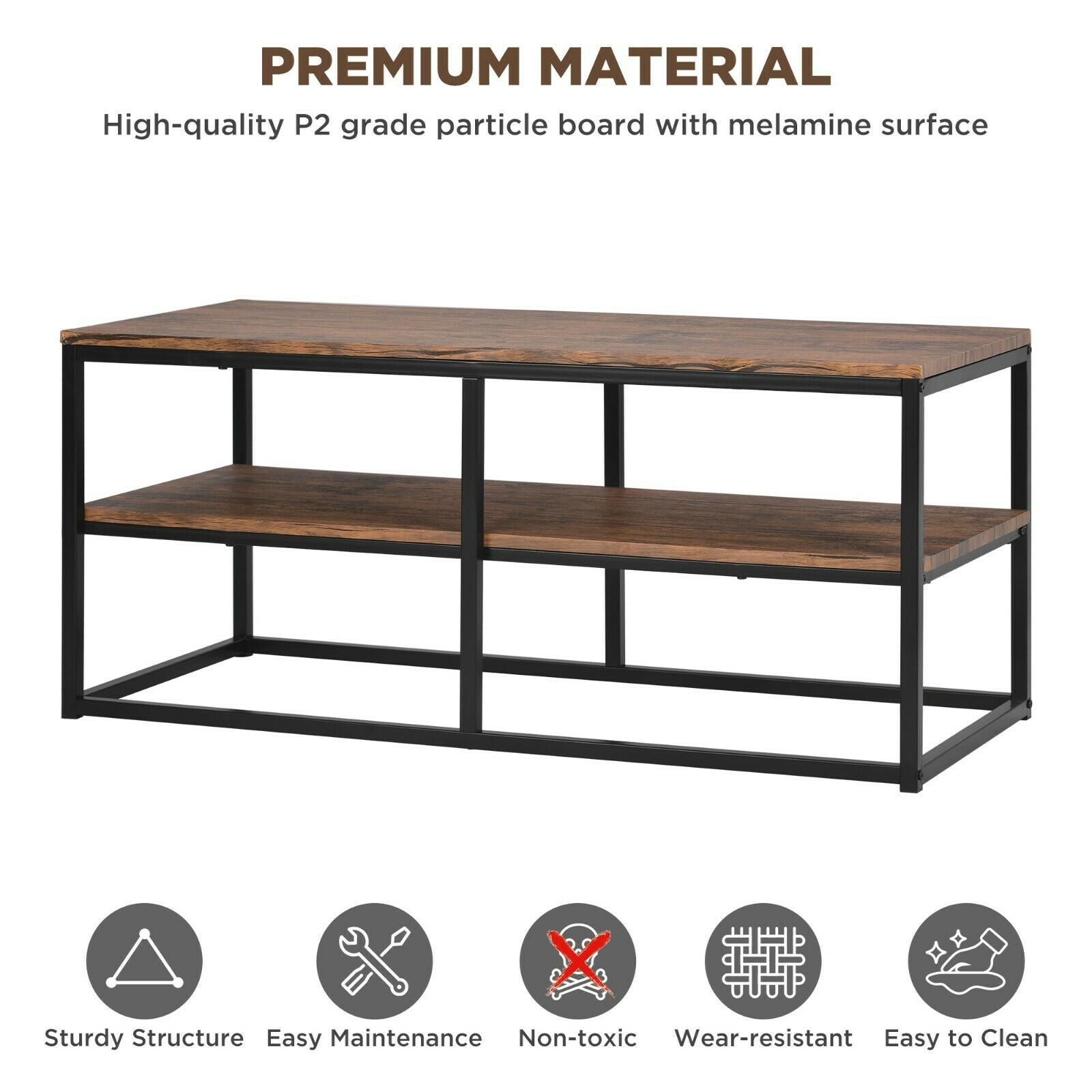 2-Tier Console Table Side End Table Coffee Table Entryway Hallway Furniture