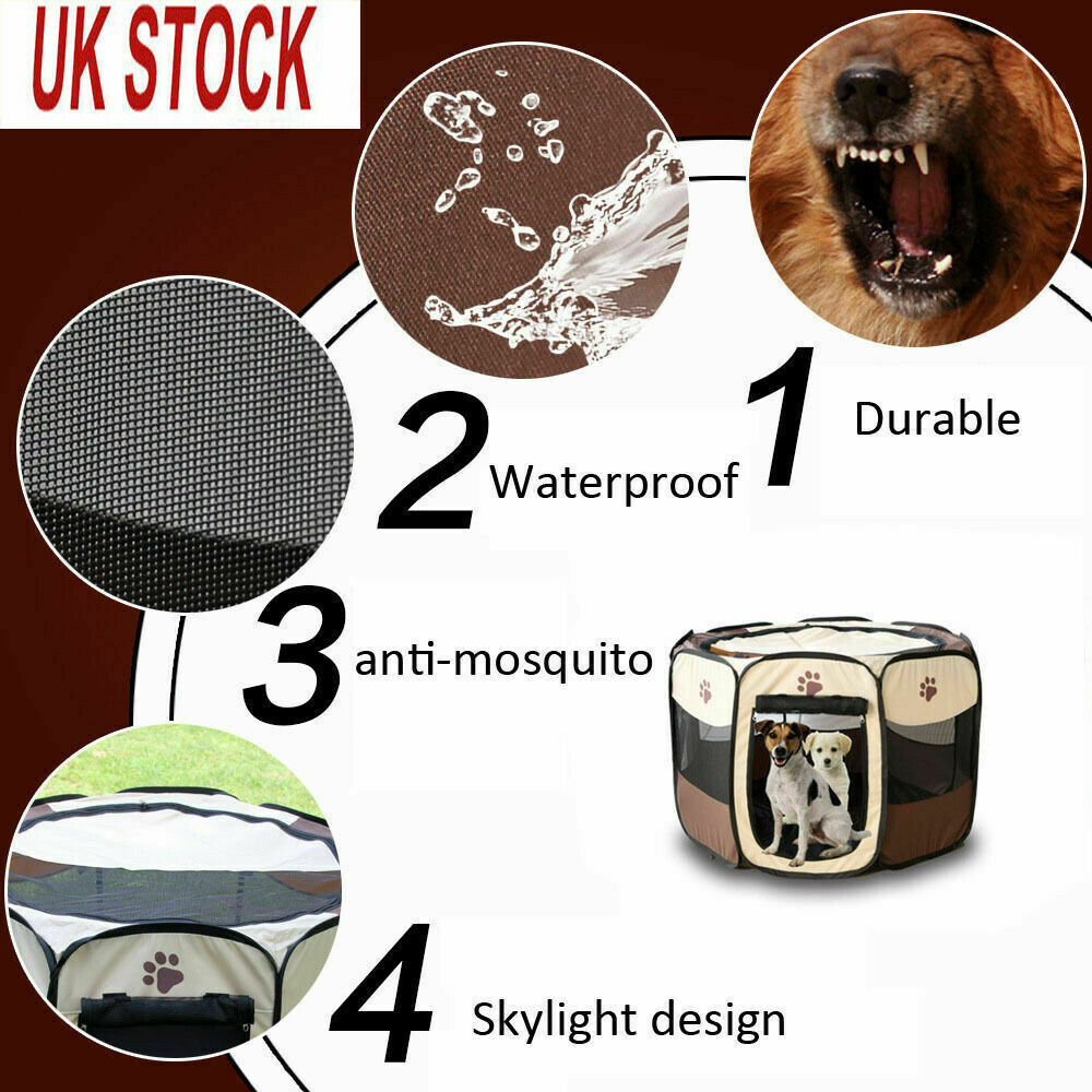 Large Fabric Dog Crate Cat Cage Pet Travel Carrier Puppy Play Pen Foldable Tent