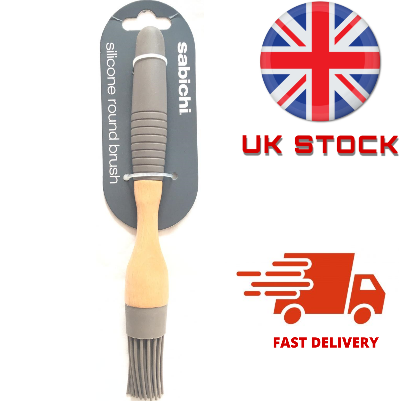 Silicone Pastry Brush/Sabichi/Wooden/Roasting/Premium/Glazing/BBQ/Oiling/Cooking