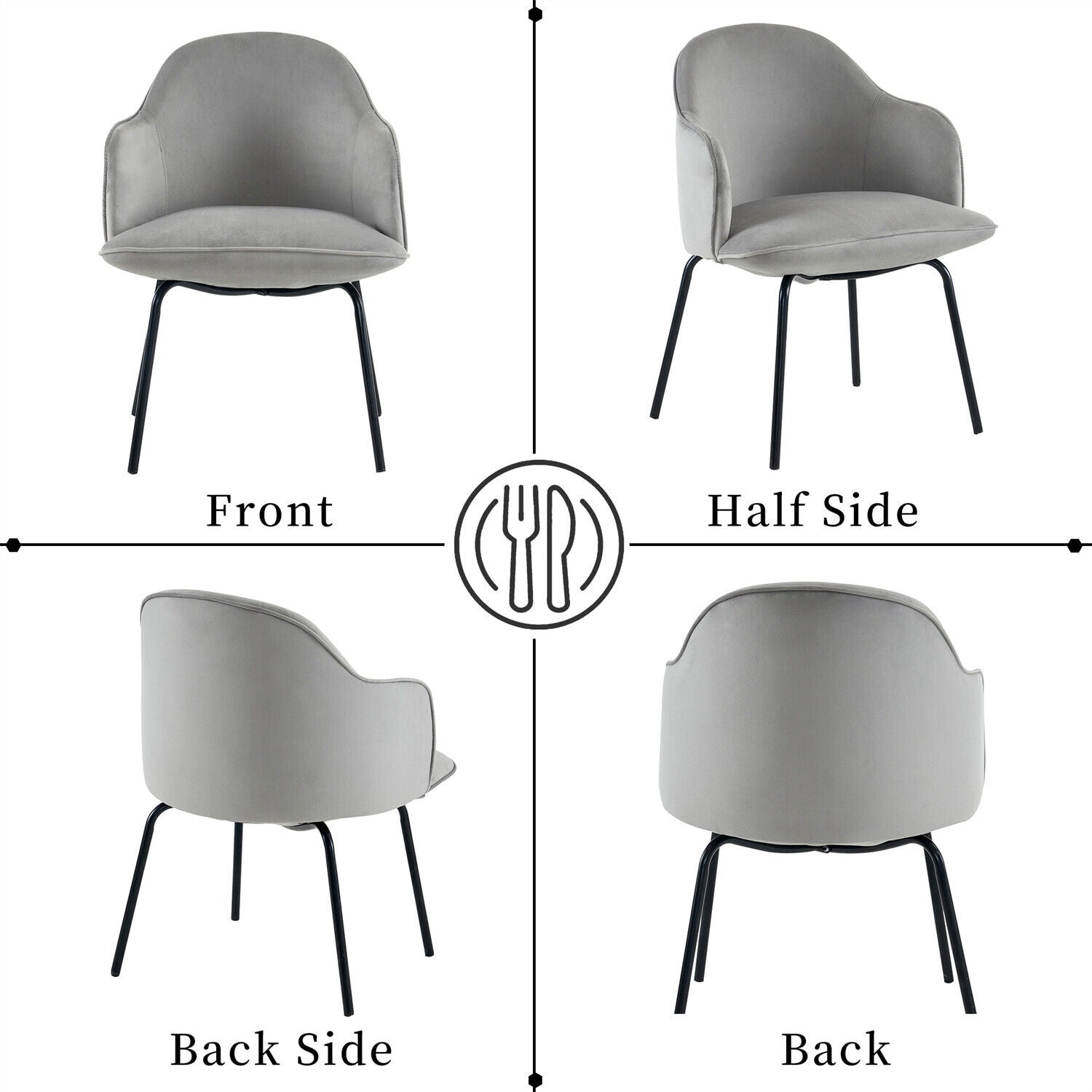 Dining Chairs Set of 2 Upholstered Chairs Accent Chairs Armchair Lounge Chair HT