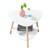 2 Tier Sofa Side Table Corner Table End Tea Wood Legs Living Room Home White UK