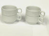 Pack of 4 Stackable White Porcelain Coffee Cups Mugs Tea Chocolate Latte 200ml