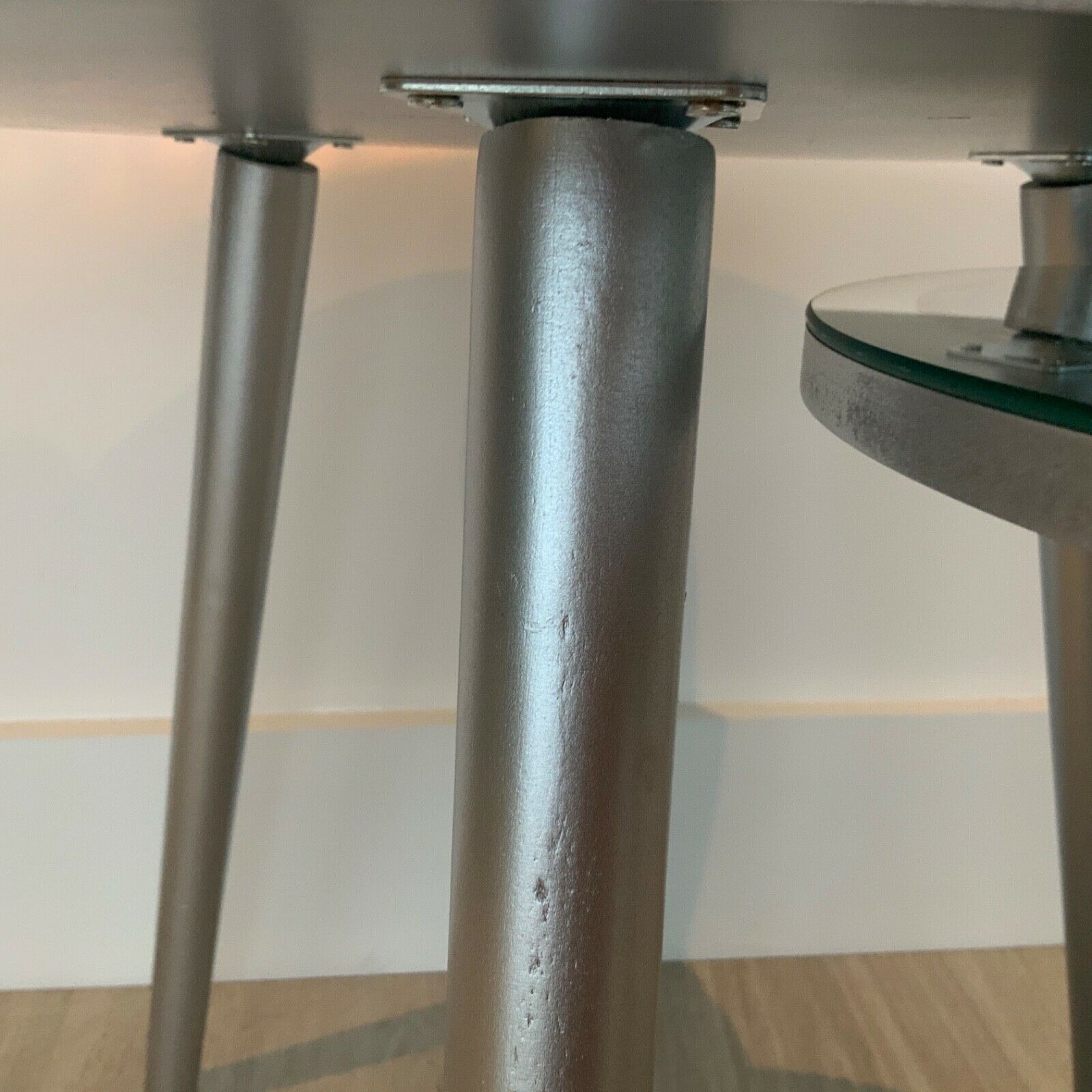 Round Crystal Mirrored Side Table Silver Sparkly Mirror Side Contemporary Retro