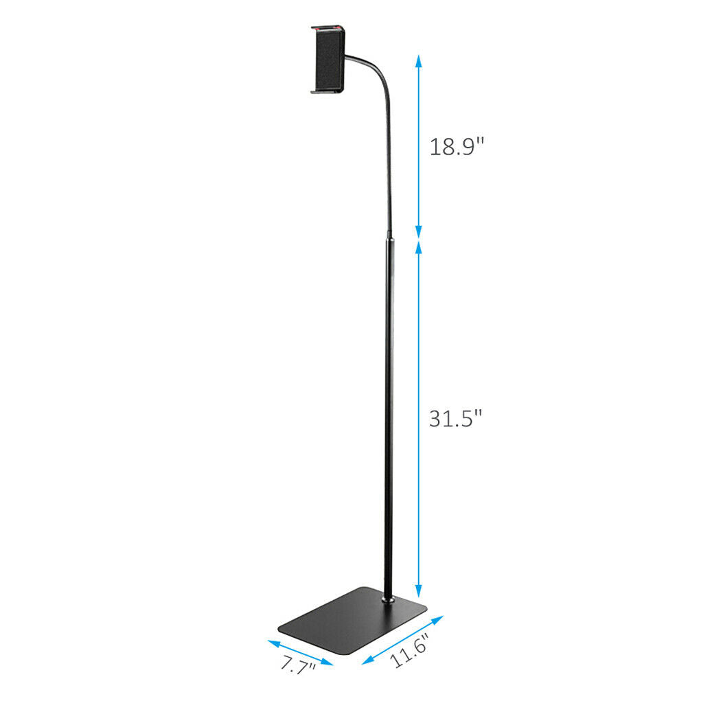 Floor Stand Height-Adjustable Gooseneck for 5-10.6 Inch Tablets iPad Large Base