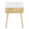 1 Drawer Pine Wood Bedside Table Cabinet Nightstand Storage Bedroom Furniture