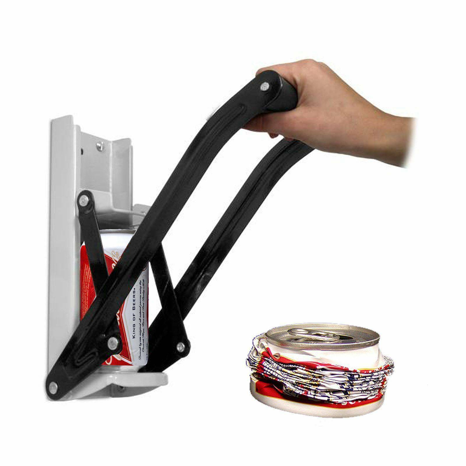 16OZ LARGE TIN CAN CRUSHER WALL MOUNTED BOTTLE OPENER RECYCLING TOOL 500ML