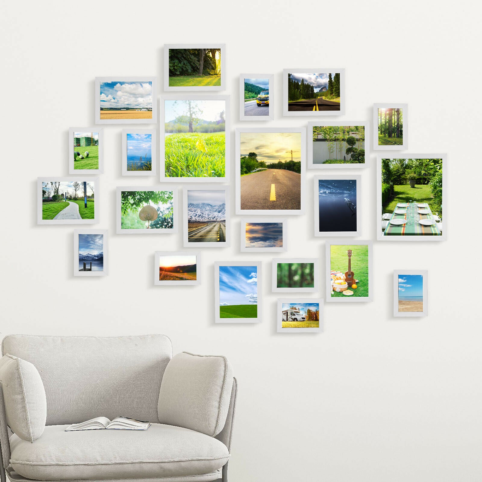 23PCS Multi-Picture Family Collage Photo Frame Frames Aperture Art Deco Wall Set