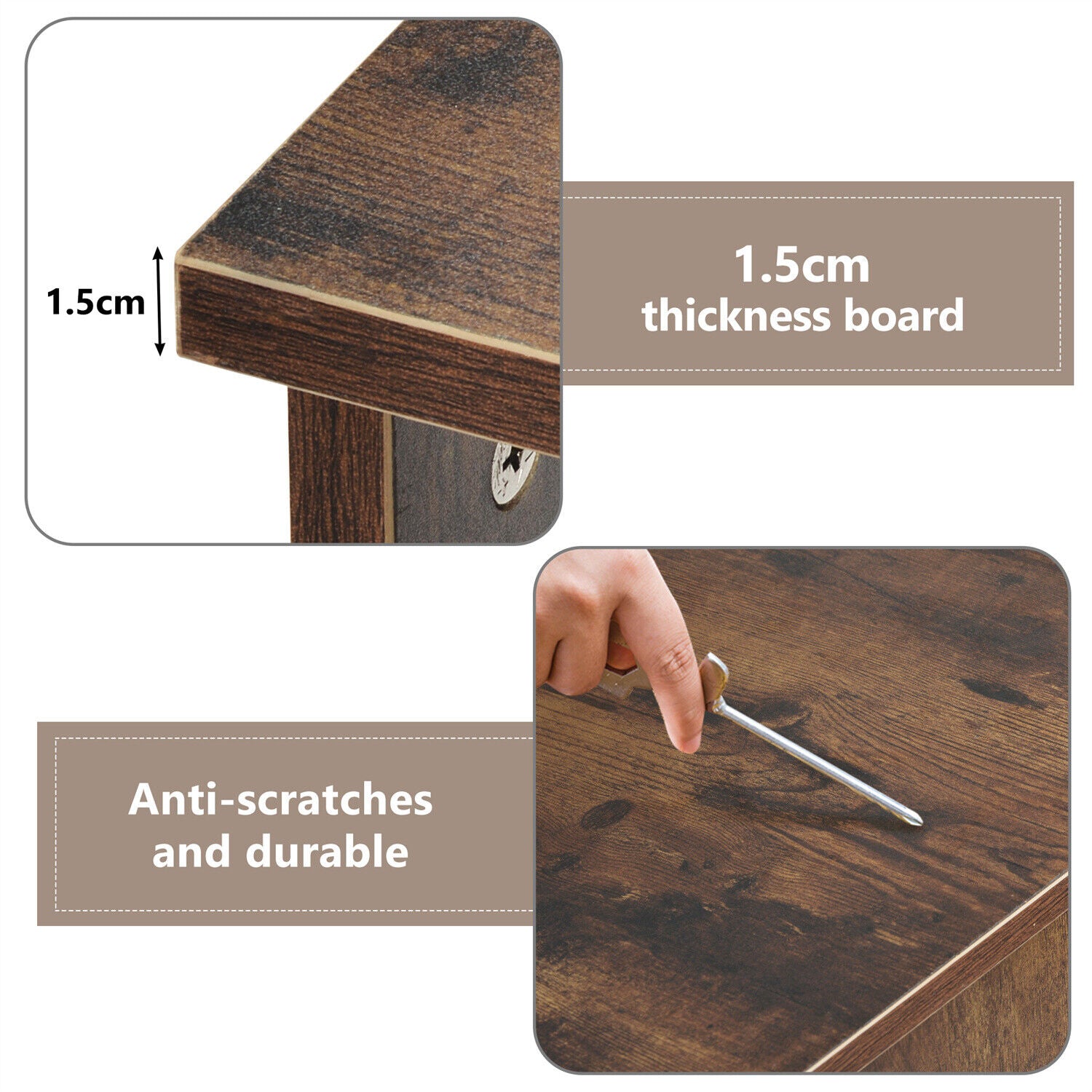 Corner Computer Desk with Drawers & Storage Shelves Home Office Study Table HT