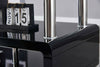 Modern Clear Glass Top with Black Shelf & Black High Gloss Coffee Table Home