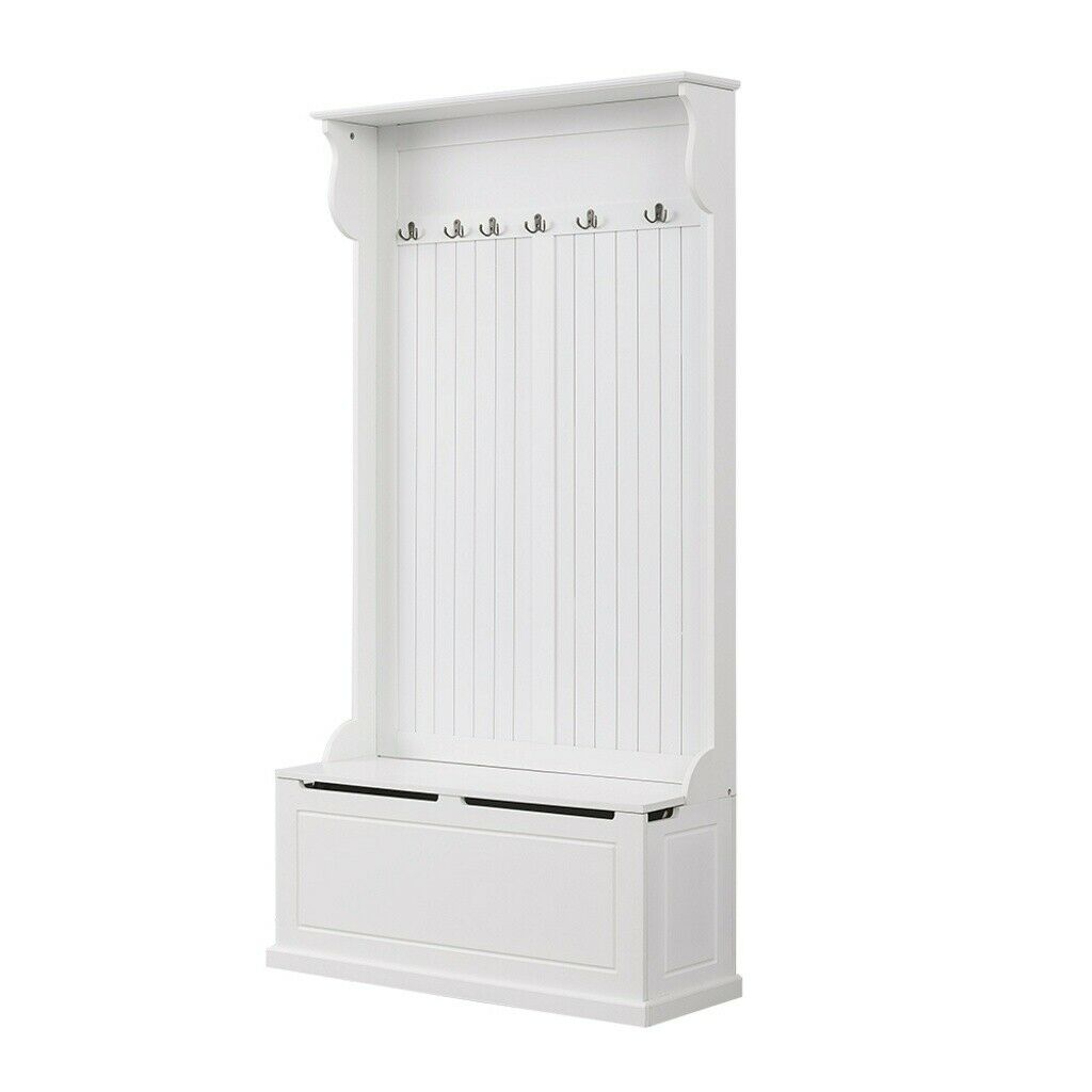 Hallway Wardrobe Coat Rack Storage Unit Bench Entryway Hooks Cabinet Furniture