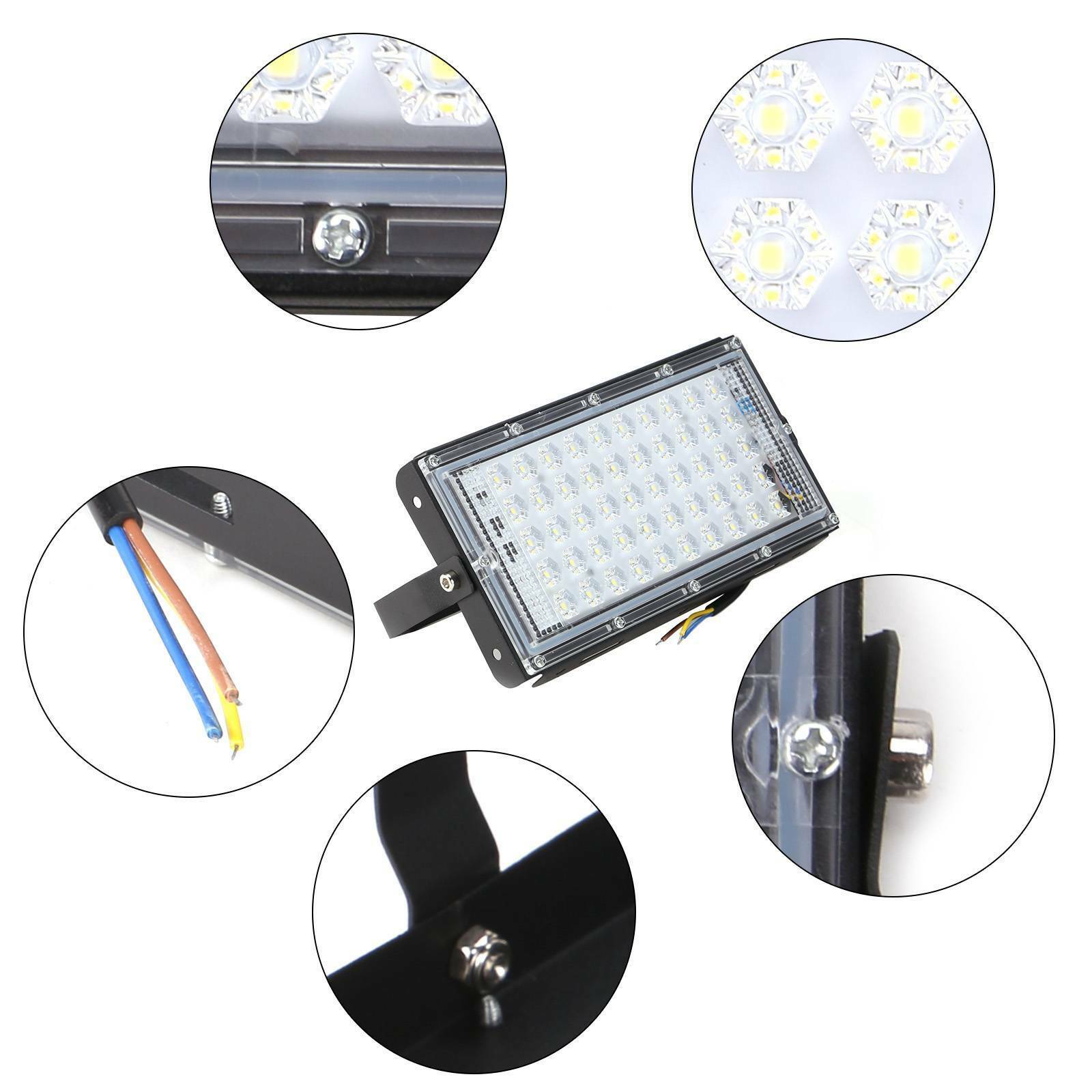 2X50W LED Security Floodlight Flood Lights Indoor Outdoor Garden Waterproof Lamp