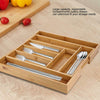 Extendable Bamboo Cutlery Tray For Kitchen Drawer Insert Space Saving Storage