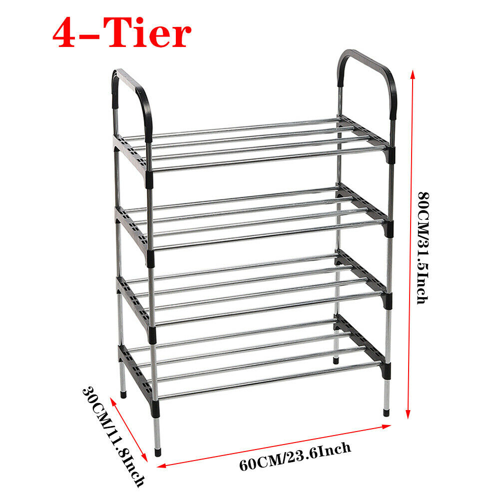 3/4/5/6 Tier Extra Large Shoe Rack Space Saving Storage Organiser Shelf Entryway