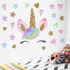 HIGH QUALITY UNICORN HEAD Wall Stickers Rainbow Decor Cute Pink Nursery Kid Room