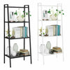 4 Tier Ladder Shelf Home Storage/Display Unit White/Black Bookcase Standing Rack