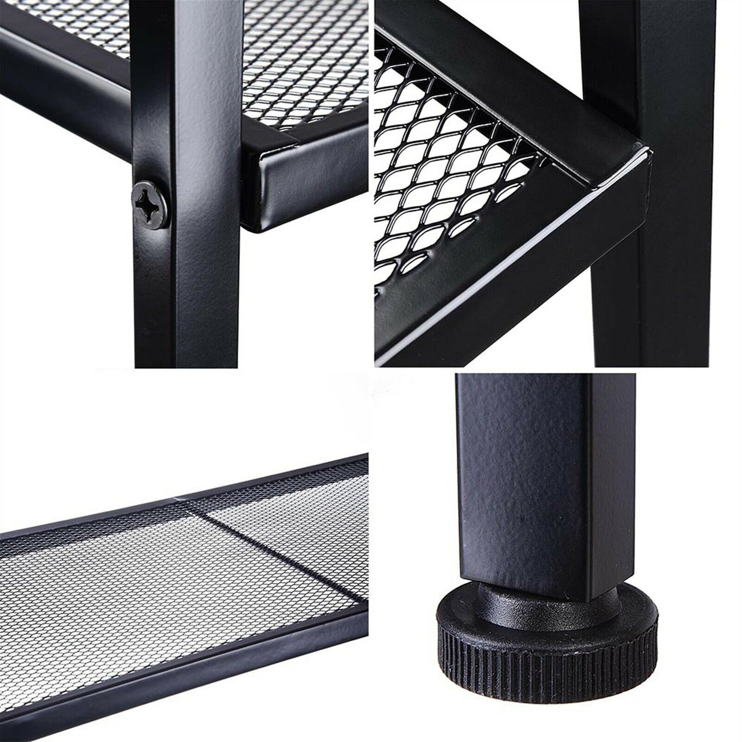 Metal Ladder Shelf Standing Rack Leaning 4 Tier Unit Bookcase Display Storage