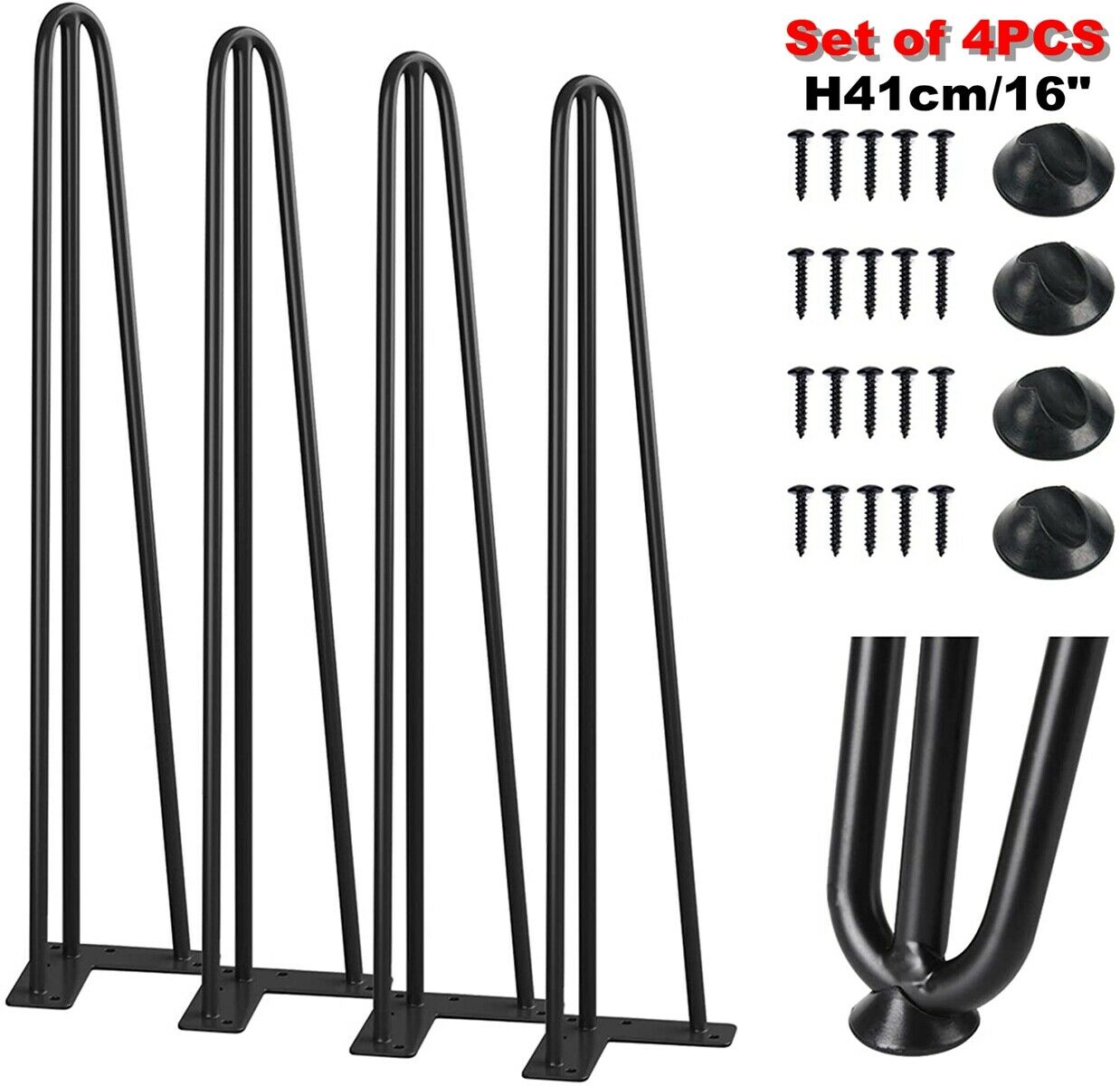 2x Industrial Steel Table Legs Metal Square Shape Dining/Bench/Coffee Table Desk