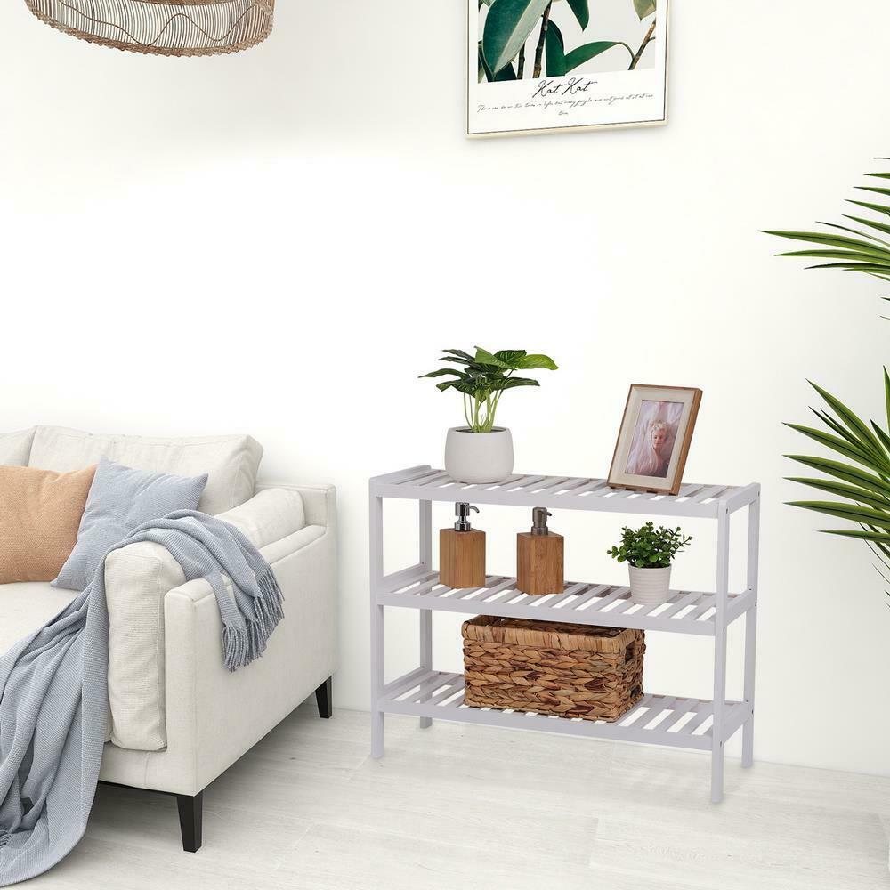 3 Tier Bamboo Shoe Rack Stand Shelf Shelving Hallway,Bathroom Storage Organiser