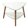 2 Tier Triangle Coffee Table with Solid Wood Legs Living Room Furniture Modern