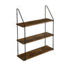 3 Tier Shelf Wall Hanging Shelves Metal Frame Wooden Shelf Storage Display Rack