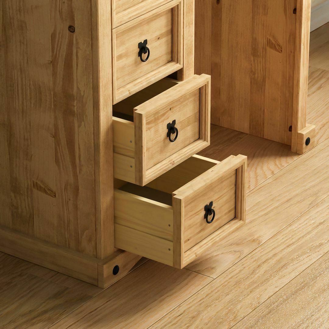 Corona Dresing Table 4 Drawer Mexican Style Solid Waxed Pine Storage Unit