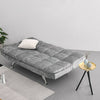 3 Seater Silver Velvt Fabirc Click-Clack Sofa Bed Recliner Sofabed Living Room