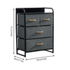 Dark Grey Fabric Cabinet Chest of Drawers Bedside Table Storage 2/3/4/5/7 Drawer