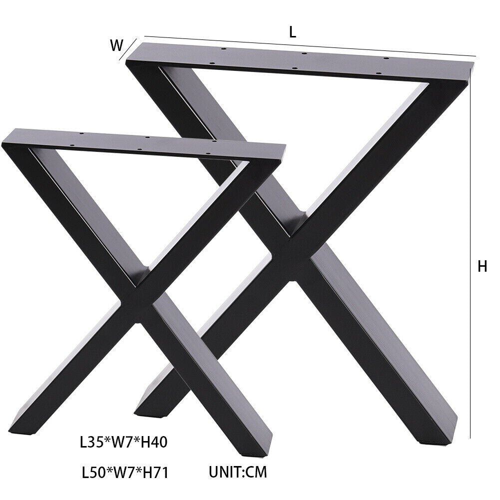 2x Industrial Metal Table Legs Heavy Duty Steel Frame Legs Bench Desk Table Base