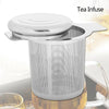 304 Stainless Steel Tea Infuser Mesh Strainer Lid Drip Tray Brew-in-Mug