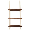3 Tiers Rustic Wooden Wall Hanging Rope Shelf Mounted Floating Storage Unit Home