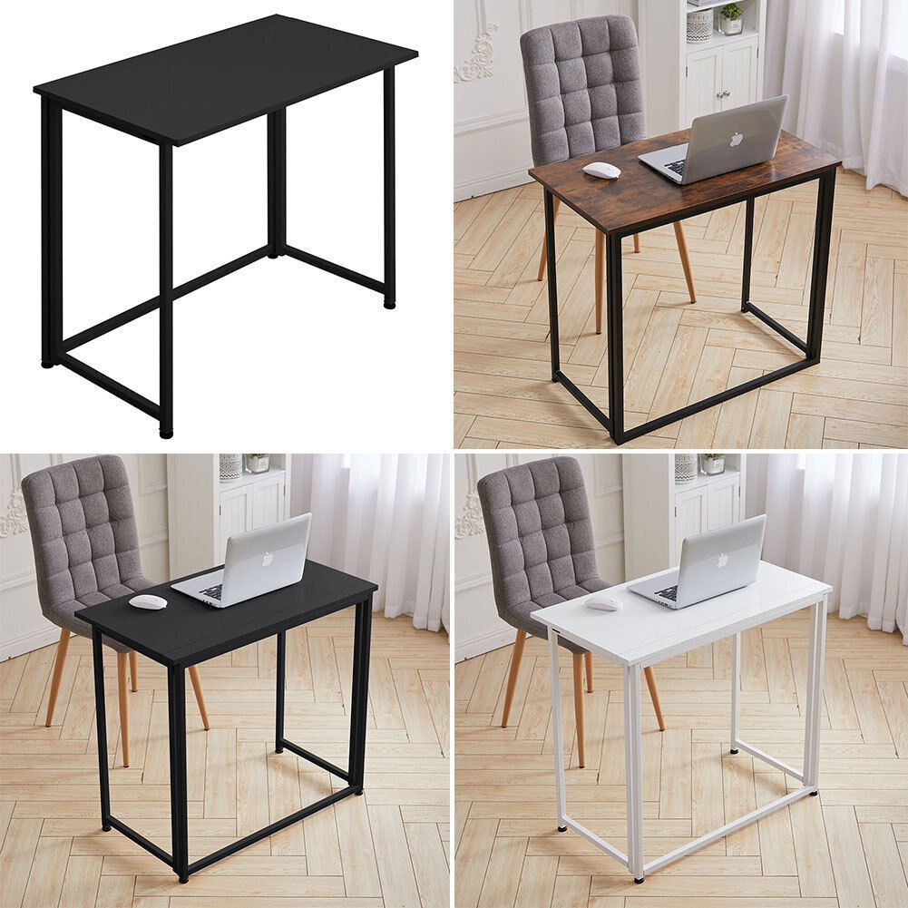 Black Computer Desk Study Table PC Laptop Workstation Home Office Furniture Wood