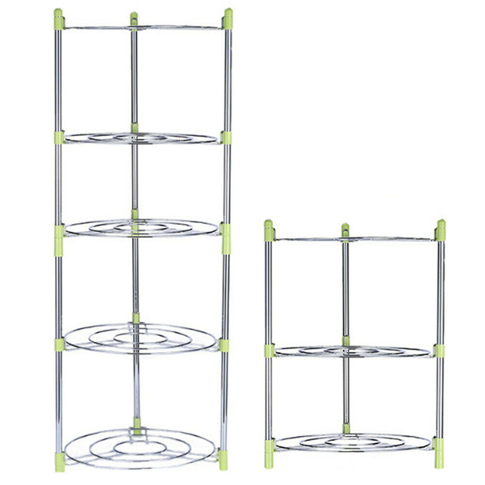 3/5 Tier Kitchen Pan Stand Saucepan Pot Rack Chrome Storage Organiser Shelf Unit